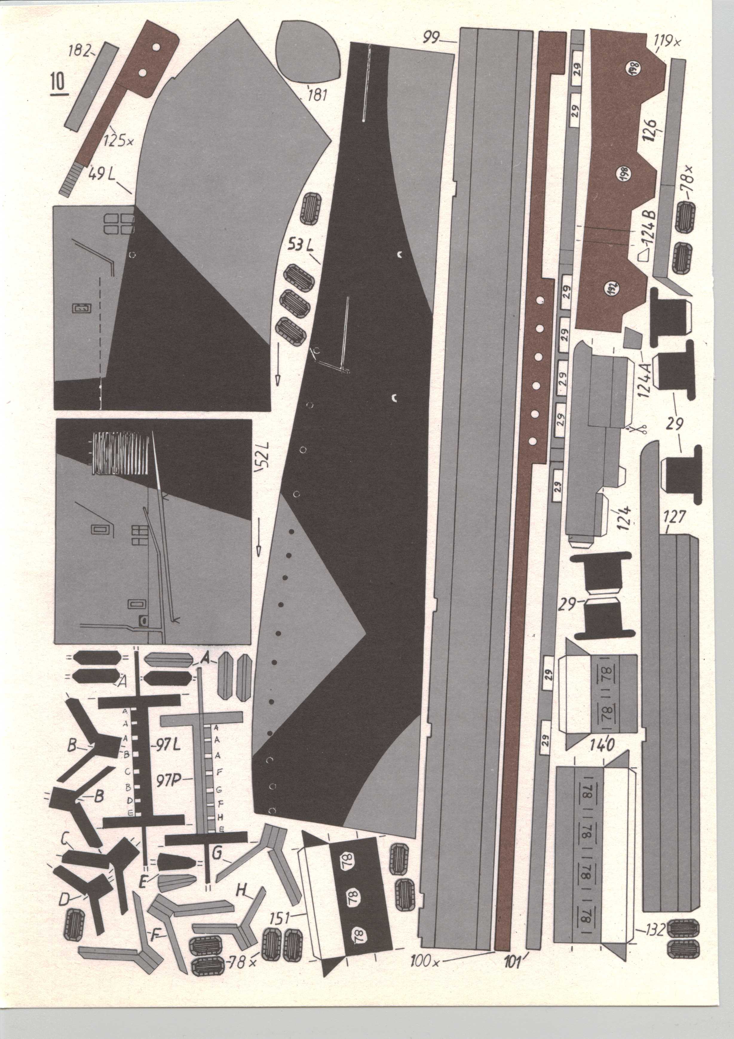 美国航母Essex艾塞克斯船模平面图纸